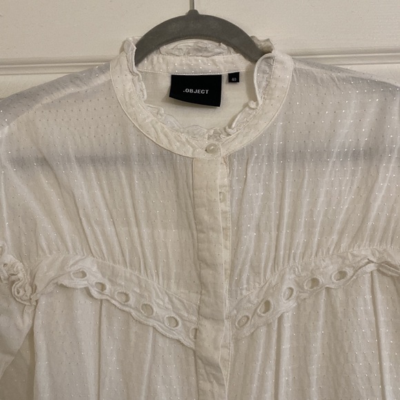 Prairie Blouse with ruffle crochet trims! Sz. Large / EU sz. 40 - worn once! - Picture 3 of 4